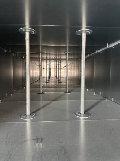 Interior of a fire-rated ductwork system