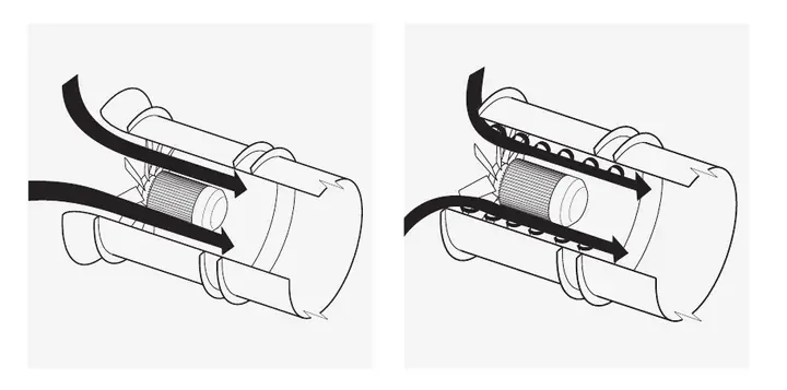 Correct clear axial fan inlet compared with a nearby obstruction