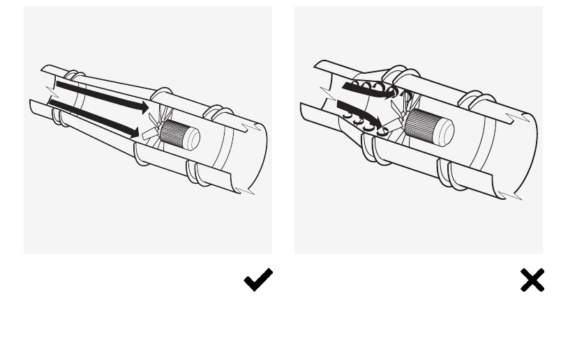 Clear axial fan airway compared with an obstructed fan connection